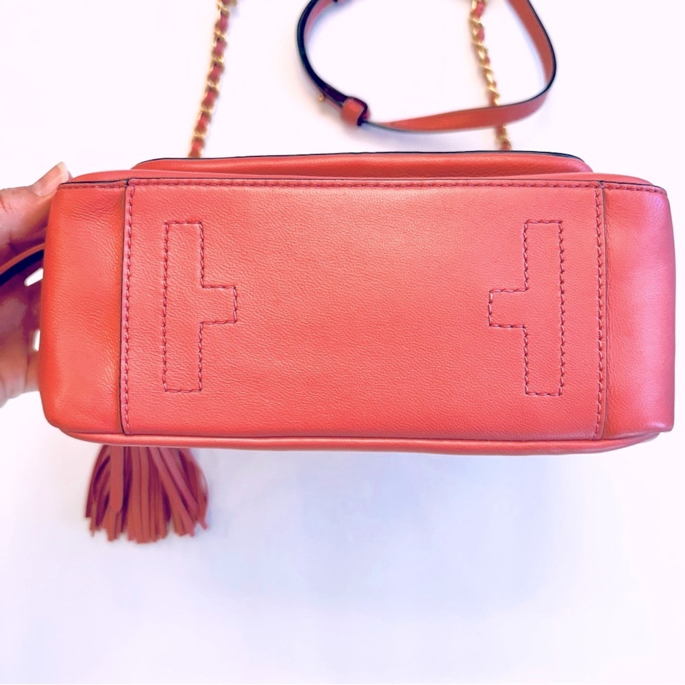 Tory Burch Fleming small leather crossbody convertible spring Pink bag purse - Picture 4 of 14